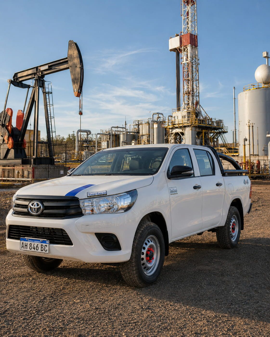 Hilux en pozo petrolero